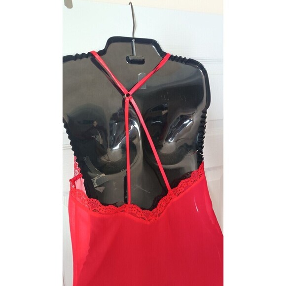 Fredericks of Hollywood Sheer Chemise Slip Size Medium Red Lacey  Lingerie - Picture 6 of 6